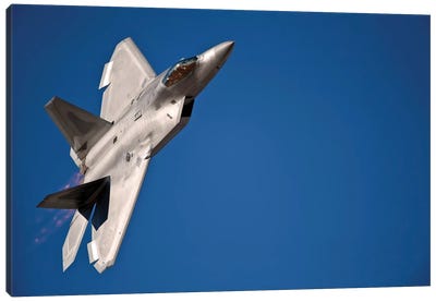 An F-22 Raptor Aircraft Performs During Aviation Nation 2010 Canvas Art Print - Veterans Day
