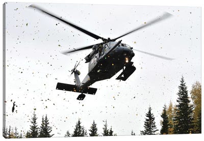 An HH-60G Pave Hawk Helicopter Prepares For Landing Canvas Art Print - Helicopter Art