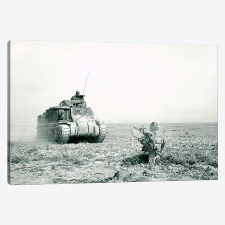 An M3 Grant Tank On The Move During The Battle Of Kasserine Pass, Tunisia Canvas Print #TRK749} by Stocktrek Images Canvas Wall Art