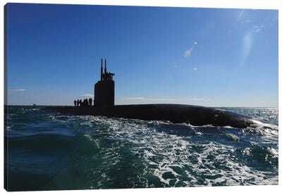 Attack Submarine USS Scranton Pulls Into Augusta Bay Canvas Art Print