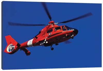 Coast Guard Helicopter Canvas Art Print - Veterans Day