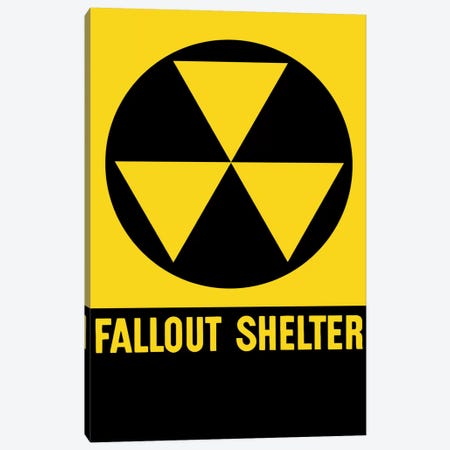 Cold War Era Fallout Shelter Sign Canvas Print #TRK7} by Stocktrek Images Canvas Art Print