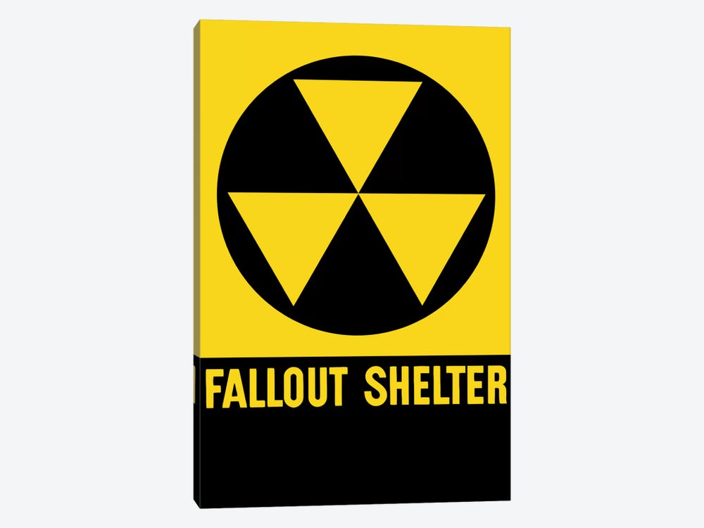 Cold War Era Fallout Shelter Sign by Stocktrek Images 1-piece Canvas Print