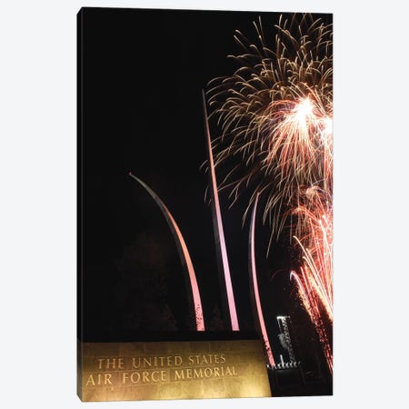 Fireworks Light Up The Air Force Memorial At Arlington, Virginia Canvas Print #TRK825} by Stocktrek Images Canvas Wall Art