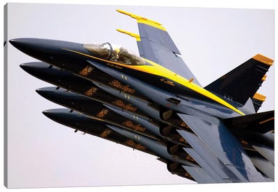 Four Blue Angels F/A-18C Hornets Perform The Echelon Parade Maneuver Canvas Art Print