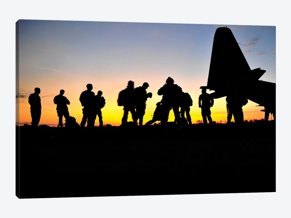 Green Berets Prepare To Board A KC-130 Aircraft by Stocktrek Images 1-piece Canvas Art Print