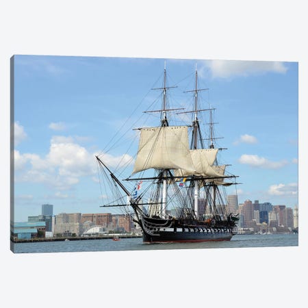USS Constitution In Boston Harbor Canvas Print #TRK840} by Stocktrek Images Canvas Art Print