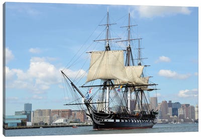 USS Constitution In Boston Harbor Canvas Art Print