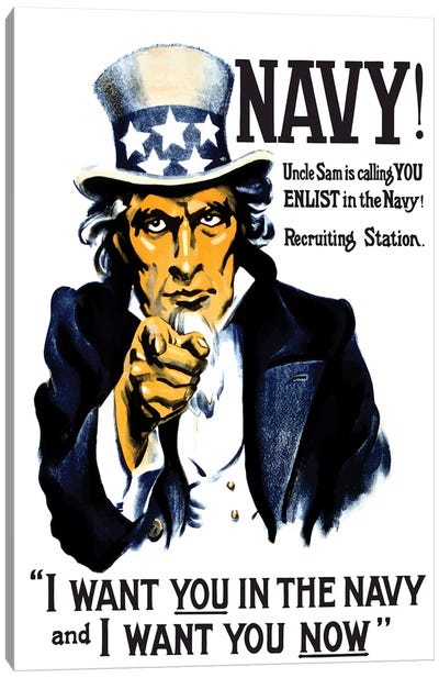 Vintage WWI Poster Of Uncle Sam Pointing At The Reader Canvas Art Print