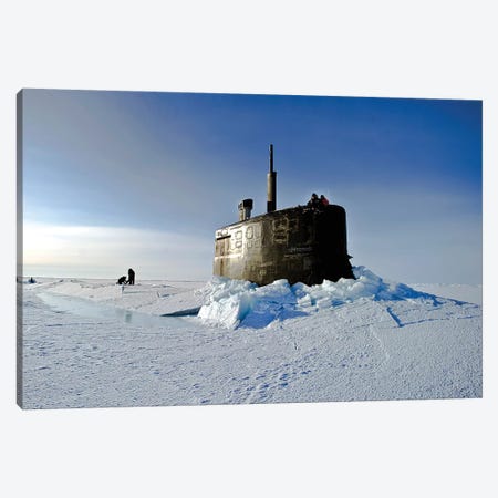 Submarine USS Connecticut Surfaces Above The Ice Canvas Print #TRK931} by Stocktrek Images Art Print