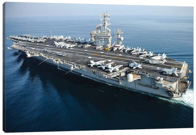 The Aircraft Carrier USS Nimitz Underway In The Arabian Gulf Canvas Art Print - Aircraft Carriers