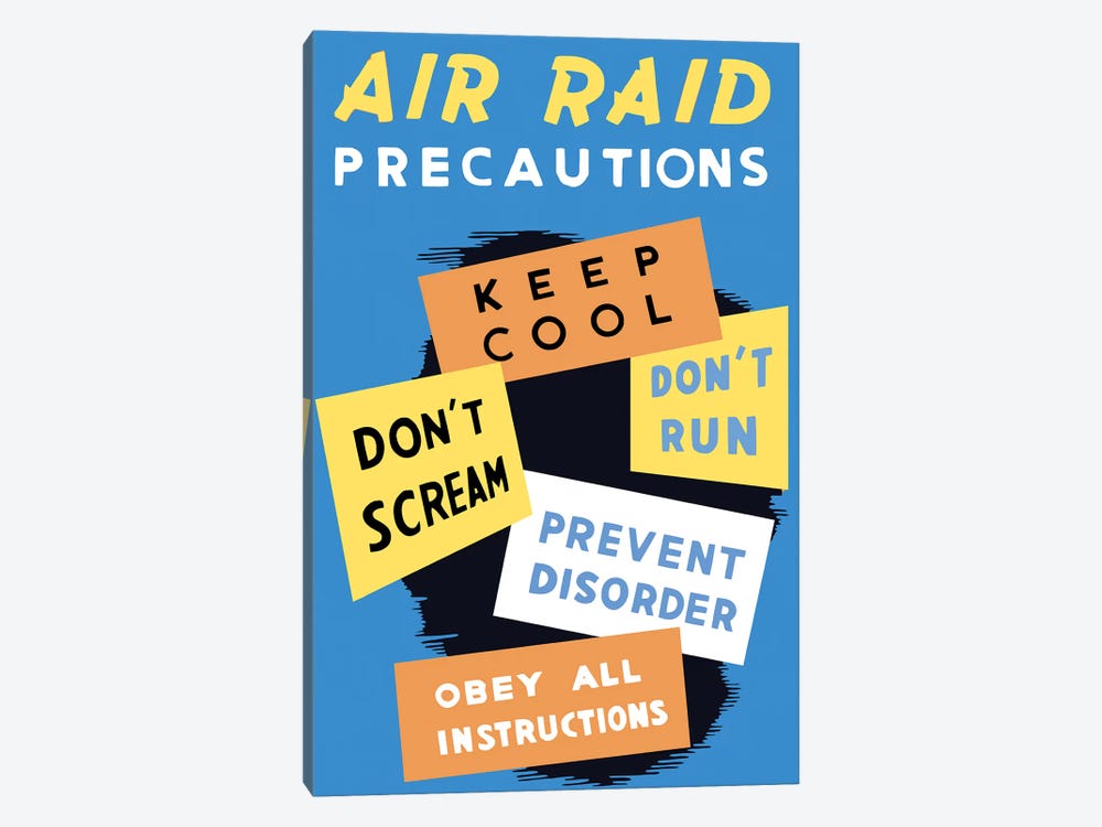 Vintage WWII Poster Featuring Air Raid Precautions by Stocktrek Images 1-piece Art Print