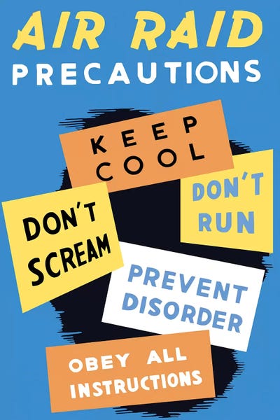 Propaganda Posters: Vintage WWII Poster Featuring Air Raid Precautions by Stocktrek Images