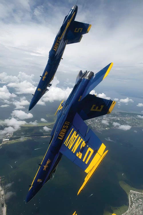 The Blue Angels Perform A Looping Maneuver Over Pensacola Beach, Florida