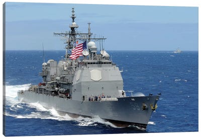 The Guided-Missile Cruiser USS Princeton Canvas Art Print - Jordy Blue