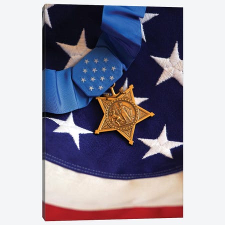 The Medal Of Honor Rests On A Flag During Preparations For An Award Ceremony II Canvas Print #TRK964} by Stocktrek Images Canvas Art Print