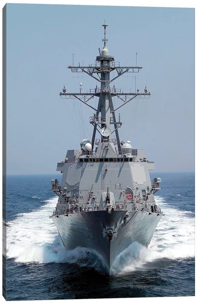 The Pre-Commissioning Unit Guided Missile Destroyer USS Forrest Sherman Canvas Art Print - Warship Art