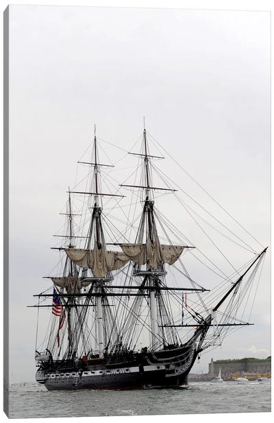 The World's Oldest Commissioned Warship, USS Constitution Canvas Art Print - By Water