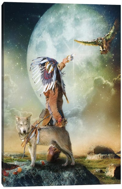 The Messenger Canvas Art Print - Native American Décor