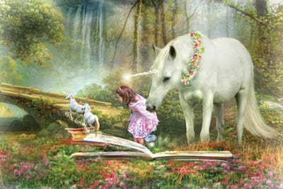 The Unicorn Book Of Magic by Trudi Simmonds metal wall art