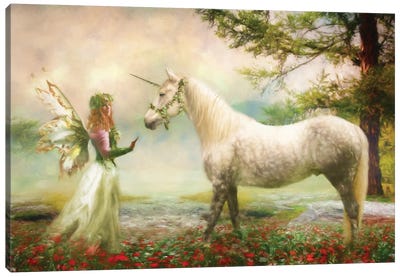 The Unicorn Fairy Canvas Art Print - Trudi Simmonds