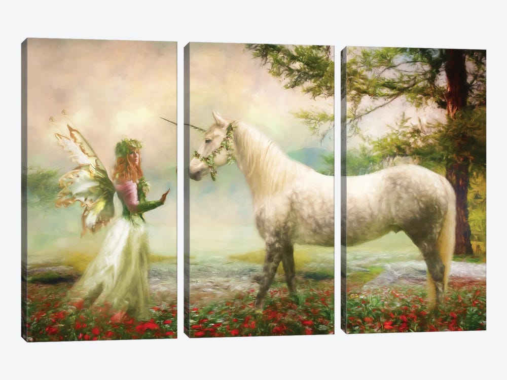 The Unicorn Fairy by Trudi Simmonds 3-piece Canvas Wall Art