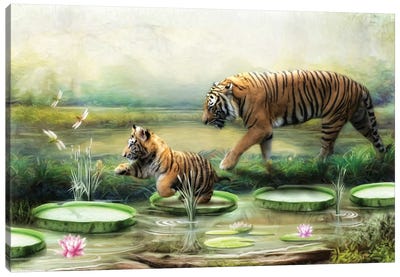 Tiger Lillies Canvas Art Print - Trudi Simmonds