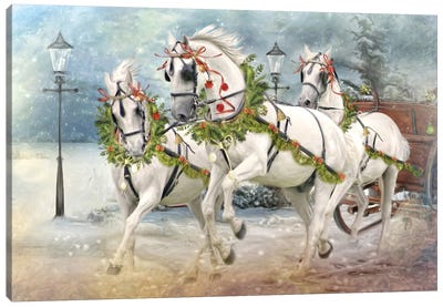 Tis The Season Canvas Art Print - Christmas Animal Art