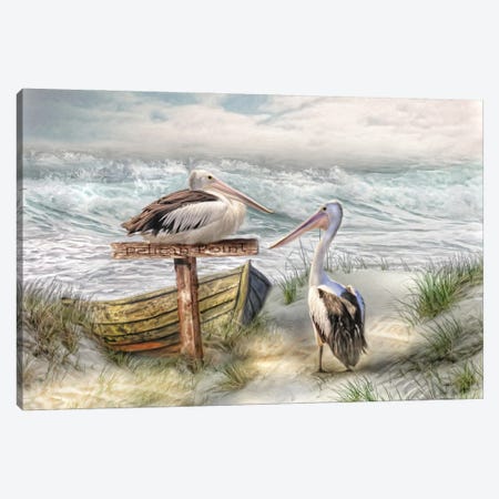 Pelican Point Canvas Print #TRO122} by Trudi Simmonds Art Print