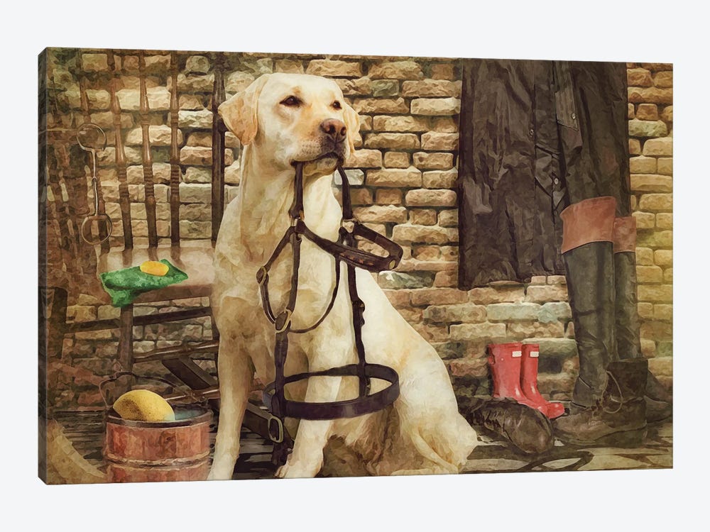 The Tack Room Helper by Trudi Simmonds 1-piece Canvas Wall Art