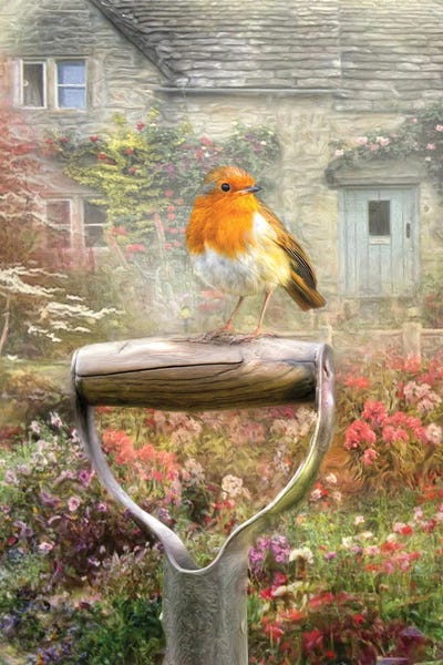 English Robin by Trudi Simmonds multi panel art