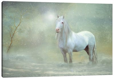 Unicorn Drifter Canvas Art Print - Green Art