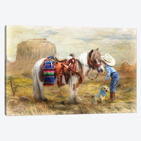 Cowboy Up Canvas Print #TRO23} by Trudi Simmonds Canvas Wall Art