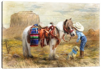 Cowboy Up Canvas Art Print - Trudi Simmonds