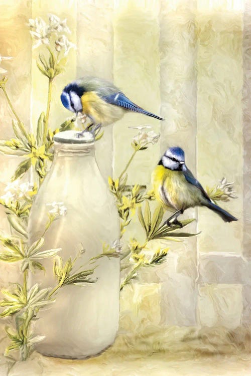 English Blue Tits by Trudi Simmonds wall art
