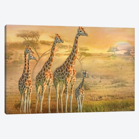 Giraffe Family Canvas Print #TRO38} by Trudi Simmonds Canvas Print