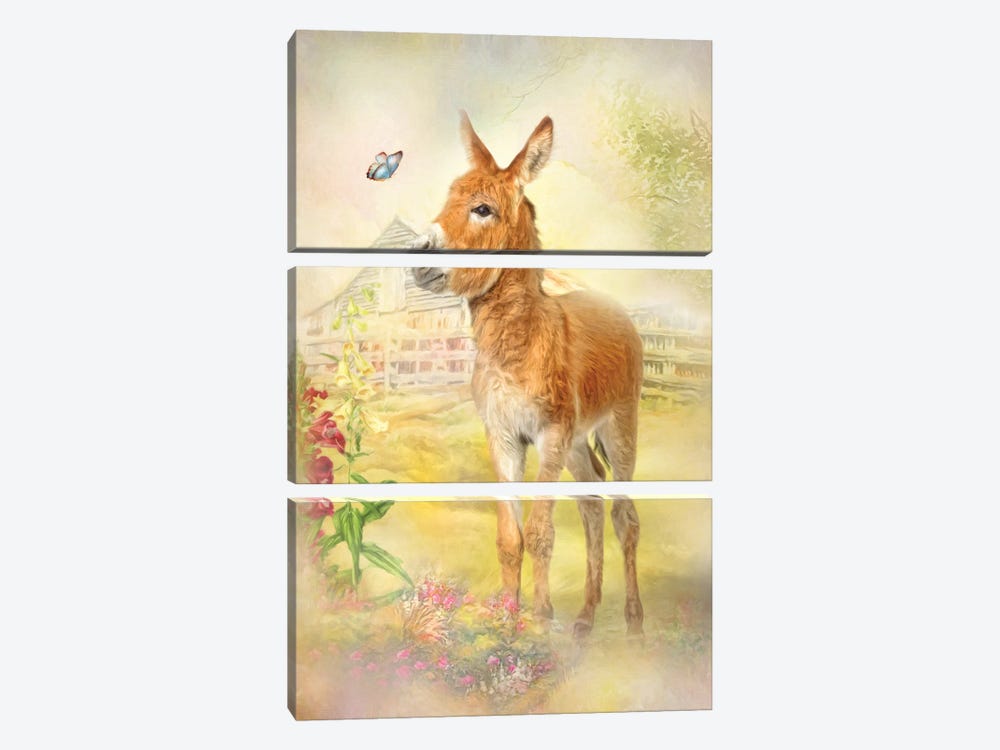 Little Donkey by Trudi Simmonds 3-piece Canvas Art Print