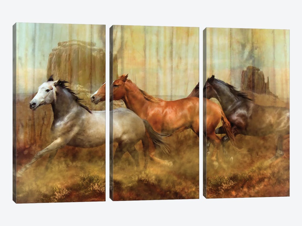 Mustang Alley by Trudi Simmonds 3-piece Canvas Artwork