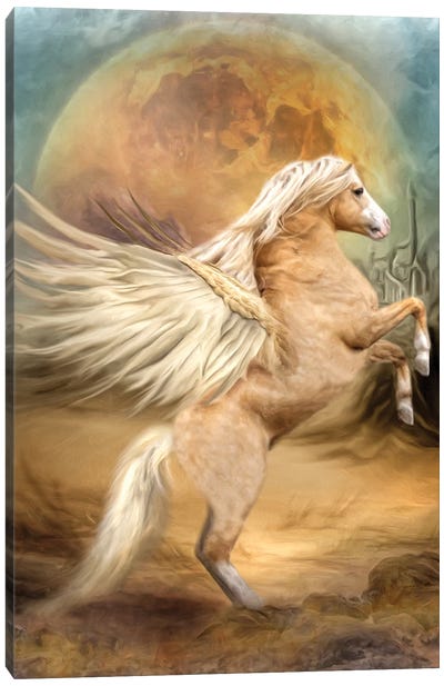 Palomino Pegasus Canvas Art Print - Unicorn Art