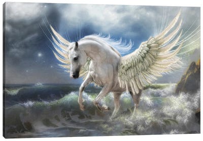 Pegasus Rising Canvas Art Print - Unicorn Art