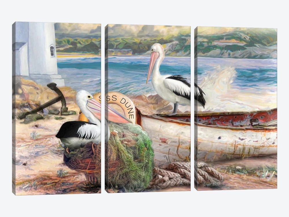 Pelican Cove by Trudi Simmonds 3-piece Canvas Wall Art