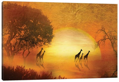 Serenade Of The Serengeti Canvas Art Print - Giraffe Art