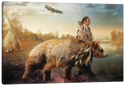 Sons Of The Earth Canvas Art Print - Brown Bear Art