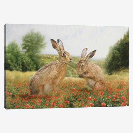 Spring Hare Canvas Print #TRO84} by Trudi Simmonds Canvas Print