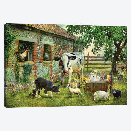 Barnyard Chatter Canvas Print #TRO8} by Trudi Simmonds Canvas Wall Art