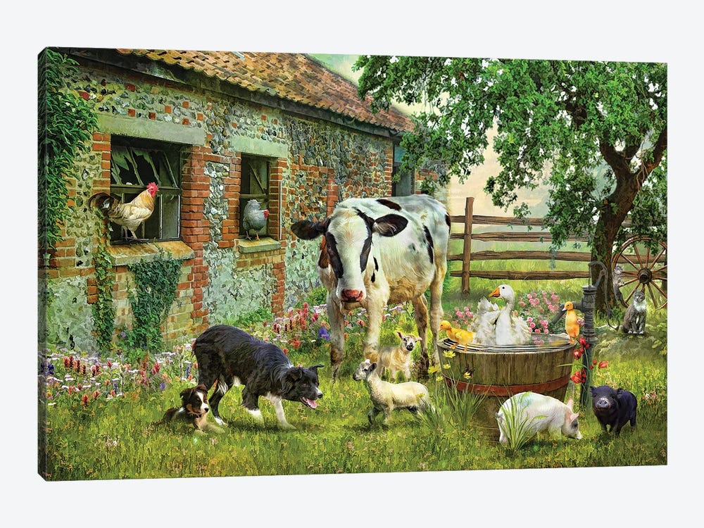 Barnyard Chatter by Trudi Simmonds 1-piece Canvas Artwork