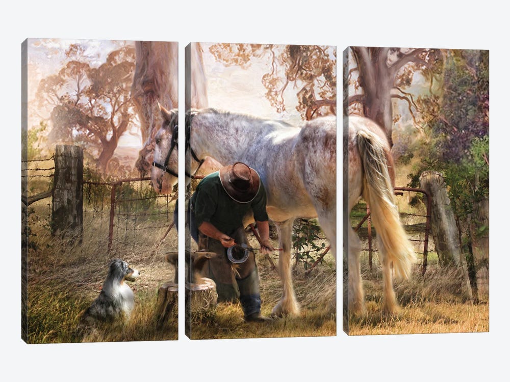 The Bushmans Forge by Trudi Simmonds 3-piece Canvas Print