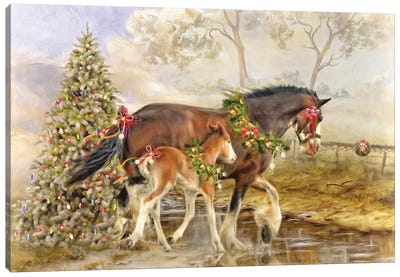 The Gift Canvas Art Print - Farmhouse Christmas Décor