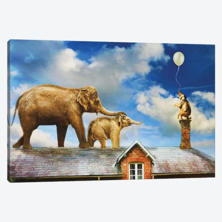 The Golden Elephant Canvas Print #TRO96} by Trudi Simmonds Canvas Artwork