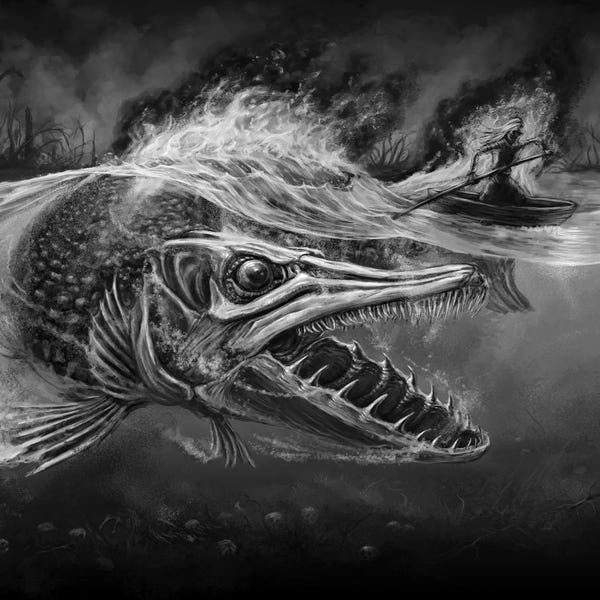 Tero Porthan: Giant Pike Of Tuonela Underworld by Tero Porthan